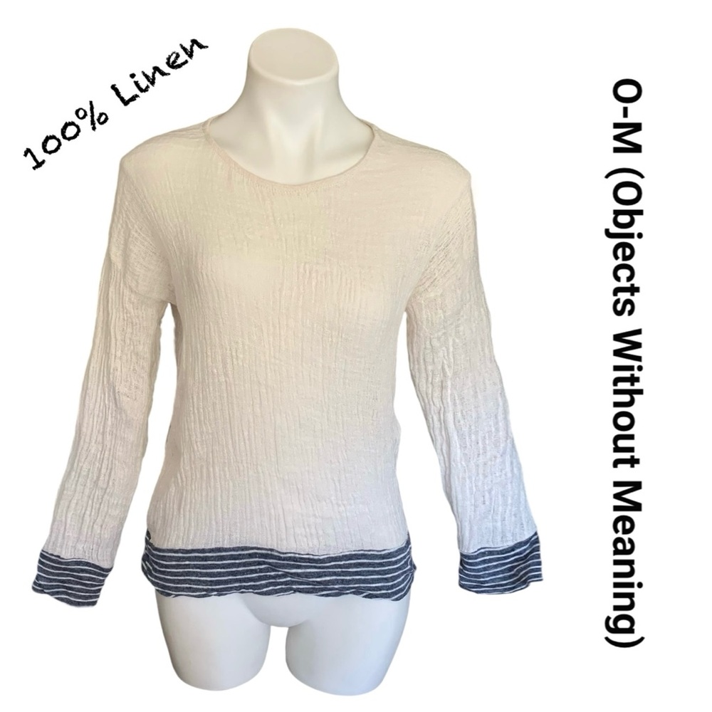 Objects Without Meaning Textured Crinkle Linen Top - image 1